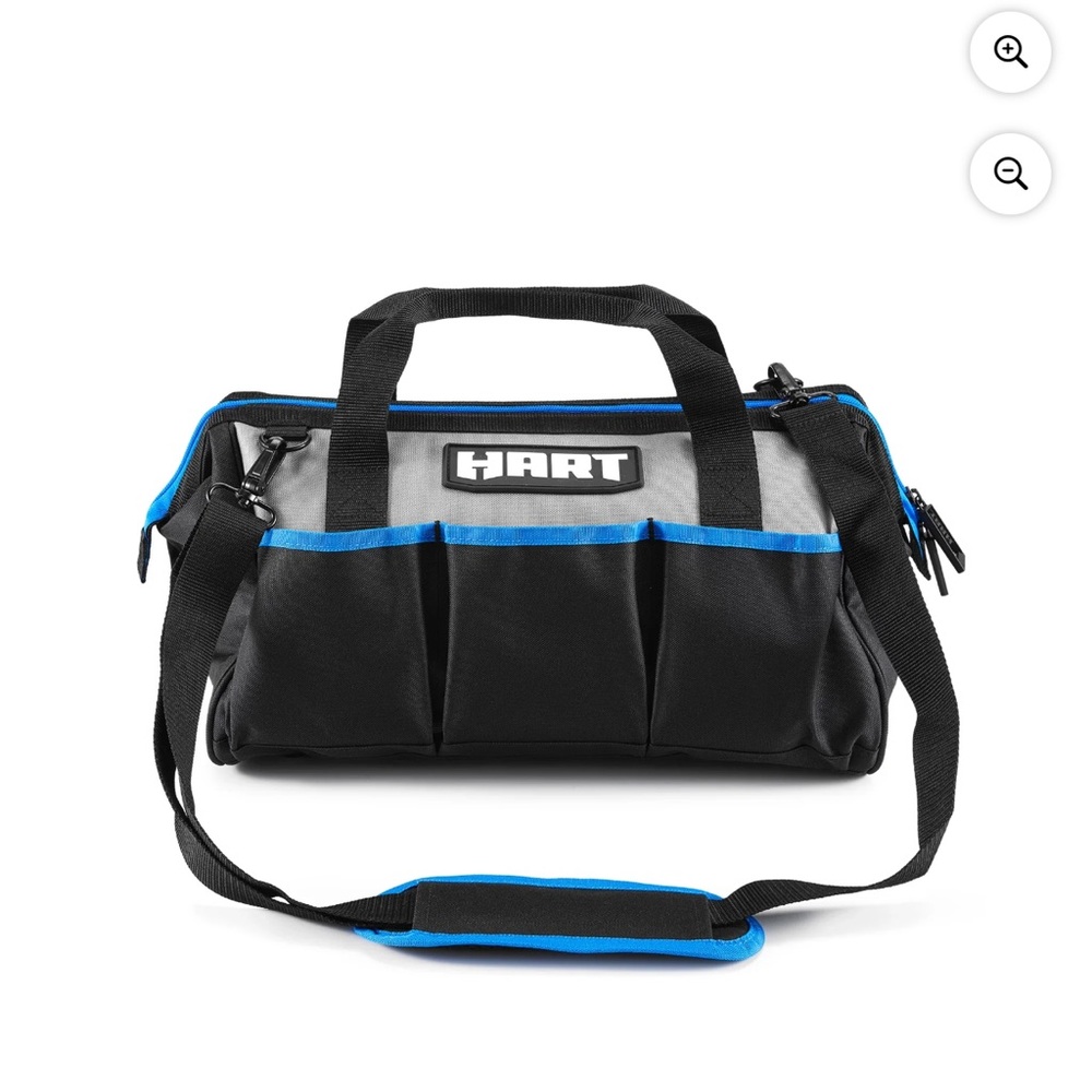 HART Black and Gray Tool Bag with Blue Trim - Men's Carry Bag NWT